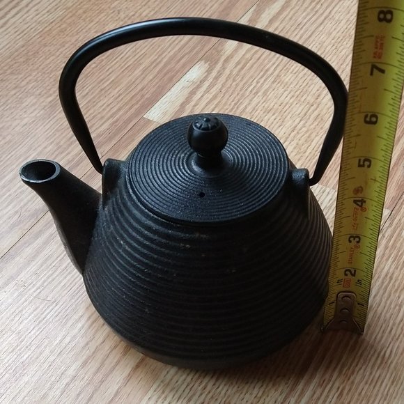 Source Unknown Other - Tea pot Kettle Cast Iron VIntage removable lid Iron Handle Japanese Style Nice